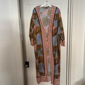 Anthropologie Tropical print kimono duster One Size